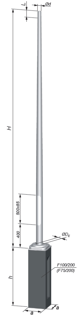 stalp de iluminat din aluminiu