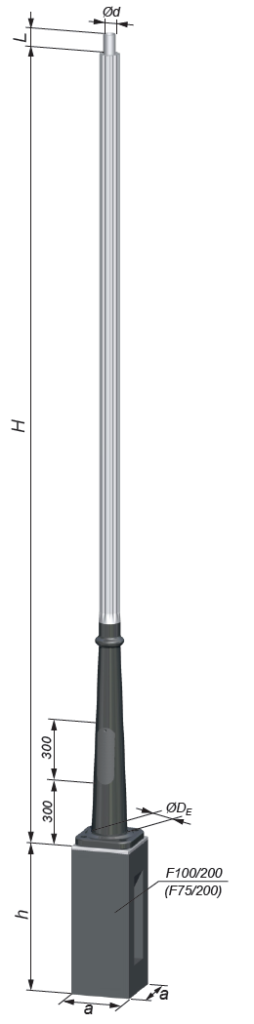 stalp de iluminat din aluminiu